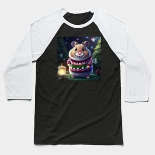 Cute Christmas Hamster Baseball T-Shirt